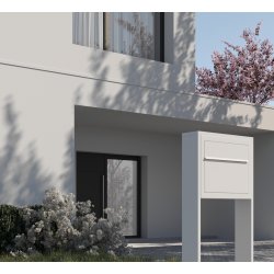 Sort Elegance Exclusive postkasse med stander - med dansk 6-stifts ls  - klassisk design