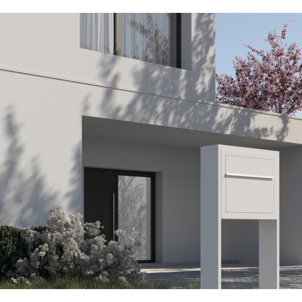 Sort Elegance Exclusive postkasse med stander - med dansk 6-stifts ls  - klassisk design