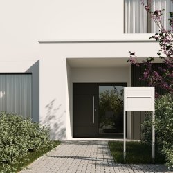 Elegance standard postkasse med stander - Sort med rustfrit stl indkast