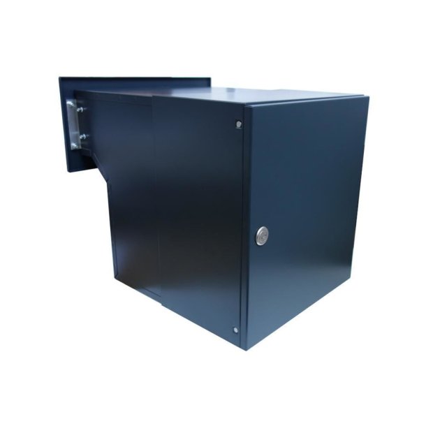 XXL Sort Indbygnings postkasse - Justerbar Dybde