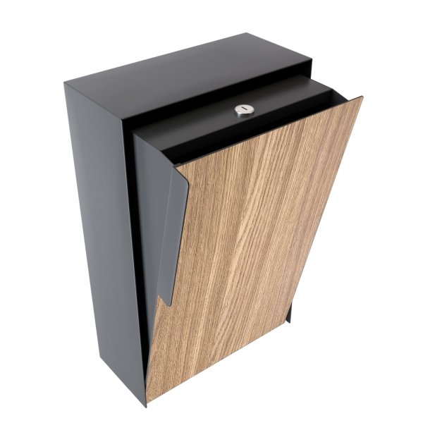 Antracit Designpostkasse med Tr Front - Faro