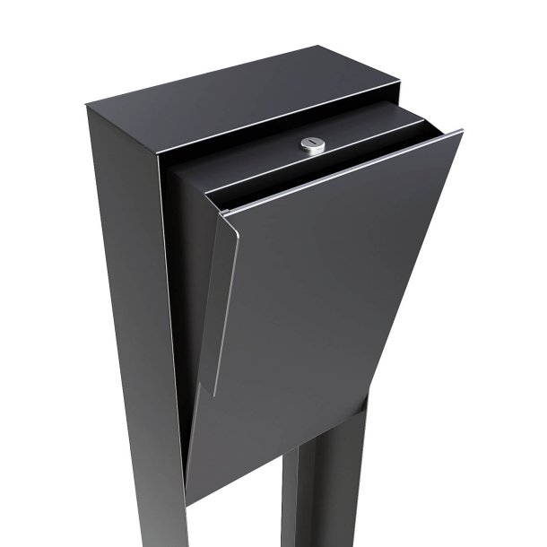 Antracit Design Postkasse med Stander - Faro