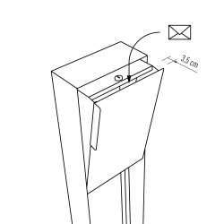 Sort Design Postkasse med Lamineret front - Inkl. Stander - Faro