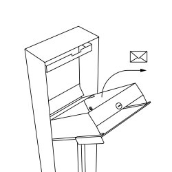 Sort Design Postkasse med Lamineret front - Inkl. Stander - Faro