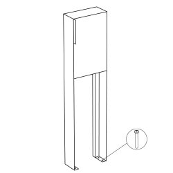 Sort Design Postkasse med Lamineret front - Inkl. Stander - Faro