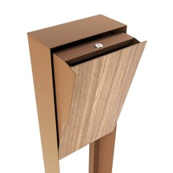 Rust Design Postkasse med Lamineret front - Inkl. Stander - Faro