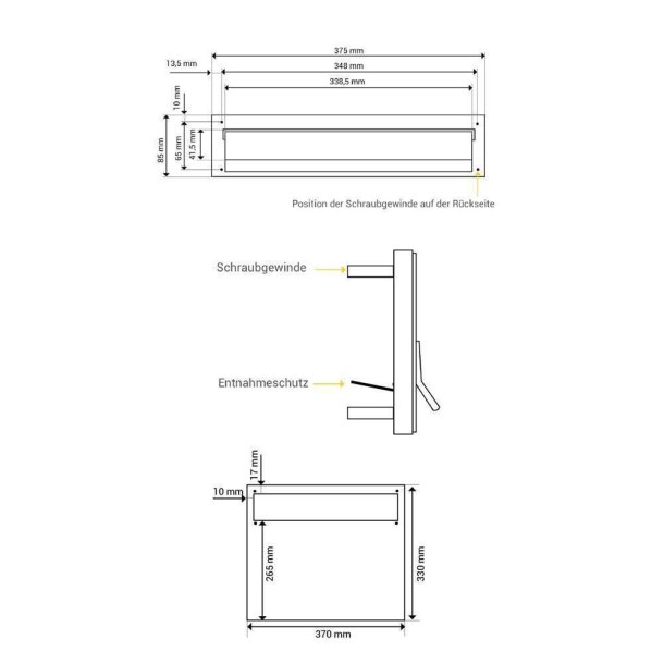 FENCE A-050 Rustfritstl postkasse - Til Hegn eller Lge - Bred model.