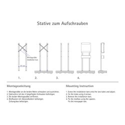 KEILBACH : Postkassestander i Rustfritstl