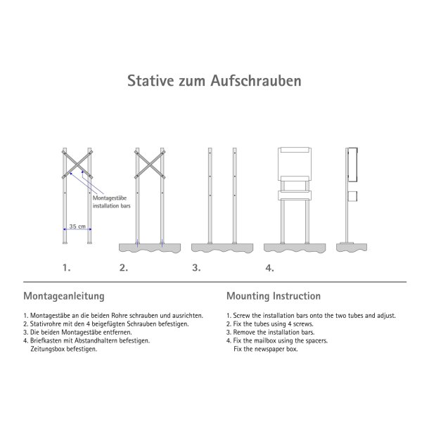 KEILBACH : Postkassestander i Rustfritstl