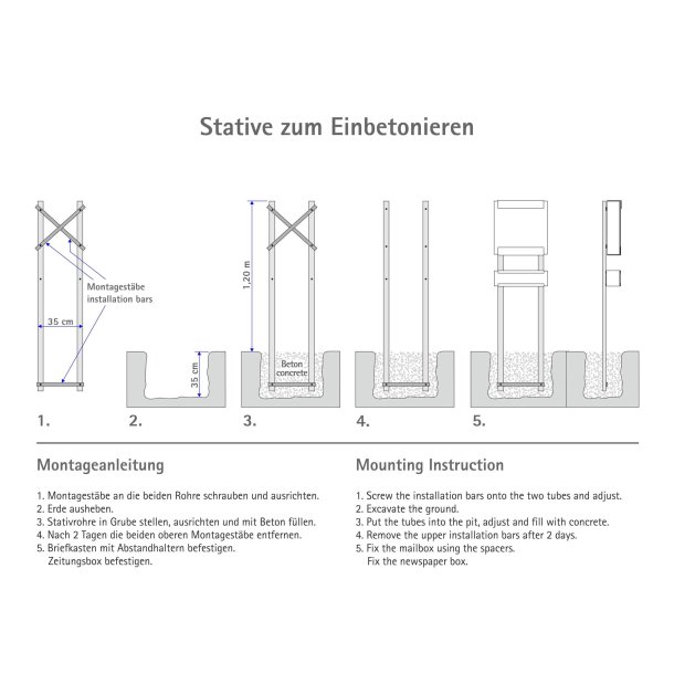 KEILBACH : Postkassestander i Rustfritstl