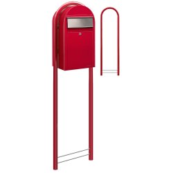 BobiGrande Postkasse-st RD med buestander og HVIDT Bogstav - Figur - Talark