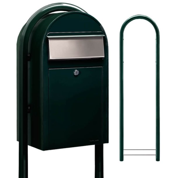BobiGrande SORT-GRN postkasse - ogs til smpakker - RAL6064