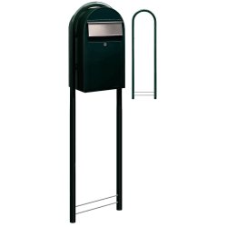 BobiGrande Postkasse-st SORT GRN med buestander og HVIDT Bogstav - Figur - Talark