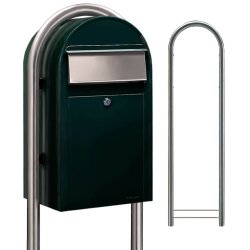 BobiGrande SORT-GRN postkasse - ogs til smpakker - RAL6064