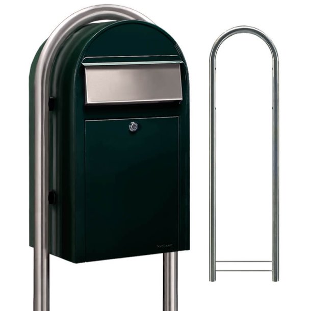 BobiGrande SORT-GRN postkasse - ogs til smpakker - RAL6064