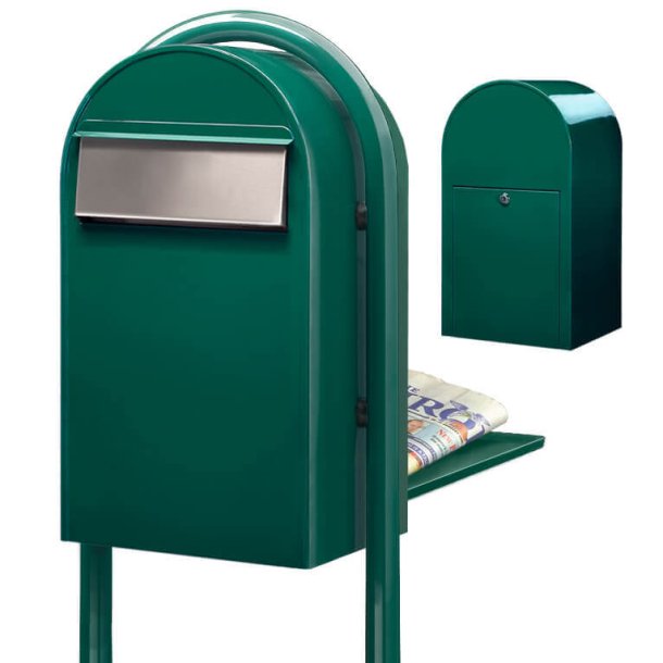 BobiGrande-B GRN postkasse - Lge p bagsiden - RAL6005