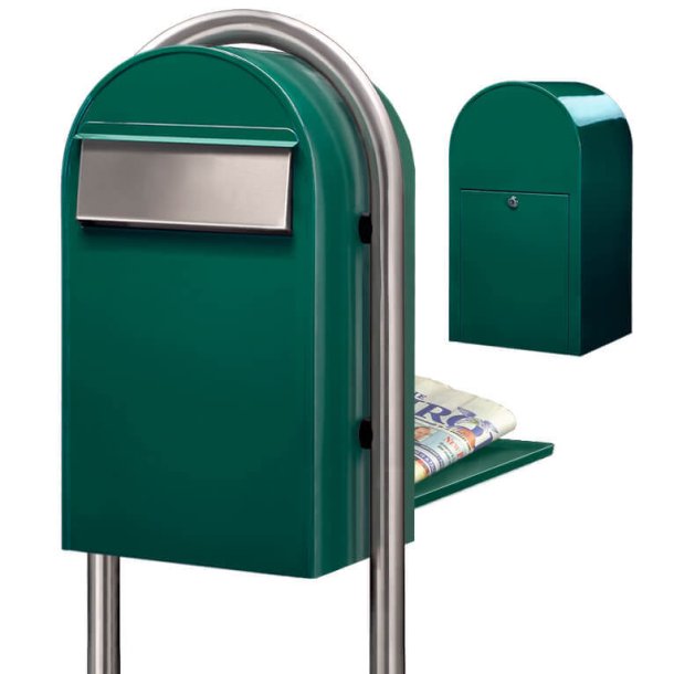 BobiGrande-B GRN postkasse - Lge p bagsiden - RAL6005