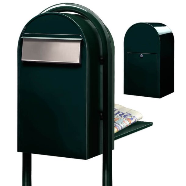 BobiGrande-B SORT-GRN postkasse - Lge p bagsiden