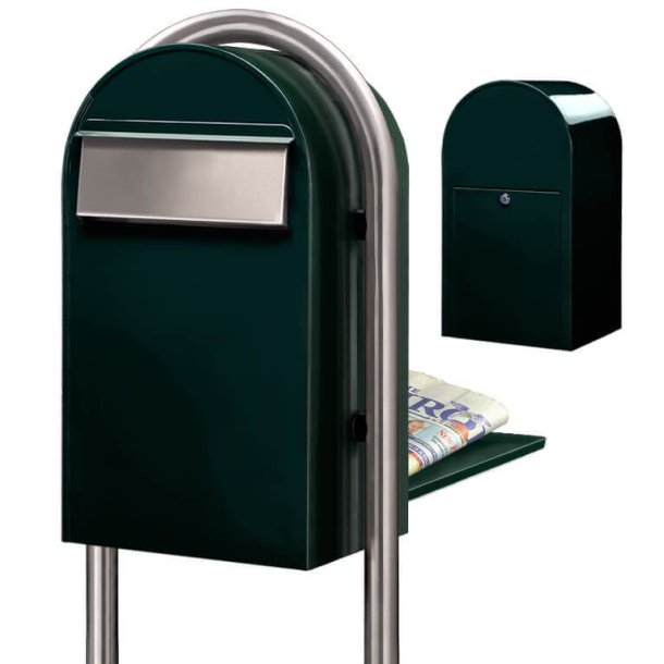 BobiGrande-B SORT-GRN postkasse - Lge p bagsiden