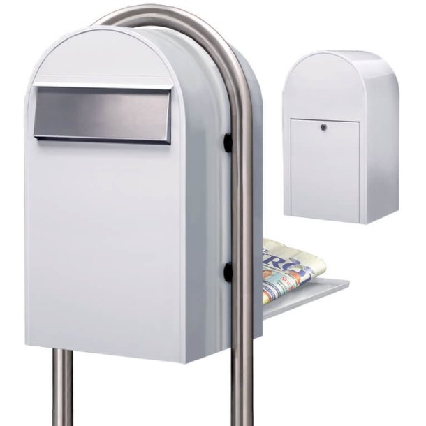 BobiGrande-B HVID postkasse - Lge p bagsiden