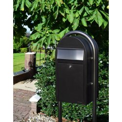 BobiGrande Postkasse-st SORT med buestander og HVIDT Bogstav - Figur - Talark