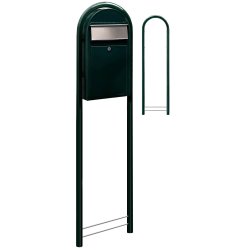 BobiGrande-S postkasse SORT GRN med Buestander og HVIDT Bogstav - Figur - Talark