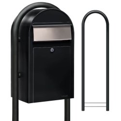 BobiGrande Postkasse-st SORT med buestander og HVIDT Bogstav - Figur - Talark