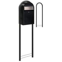 BobiGrande Postkasse-st SORT med buestander og HVIDT Bogstav - Figur - Talark
