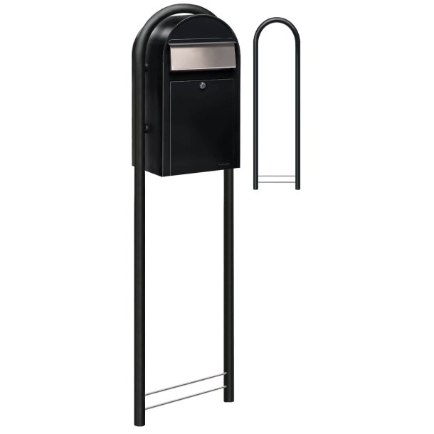 BobiGrande Postkasse-st SORT med buestander og HVIDT Bogstav - Figur - Talark