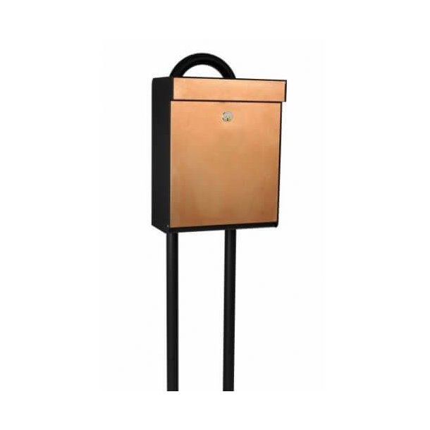 Allux Grundform Designpostkasse med Kobber front