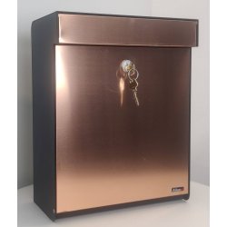 Allux Grundform Designpostkasse med Kobber front
