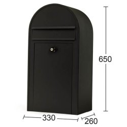 Sort Klassisk Postkasse - HABO Midi