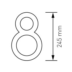 Sort Akryl Husnummer - 24,5 cm