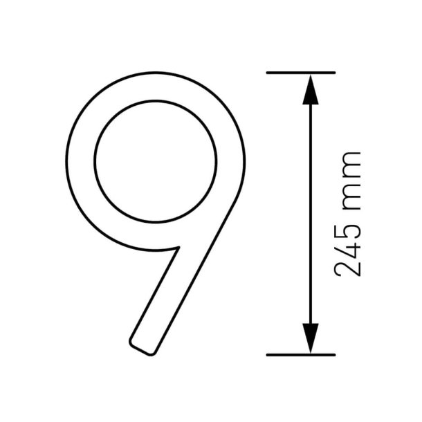Sort Akryl Husnummer - 24,5 cm
