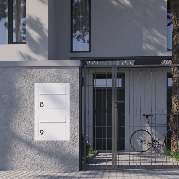 Hvid Akryl Husnummer - 7,6 cm - Flot p forsiden af din postkasse.