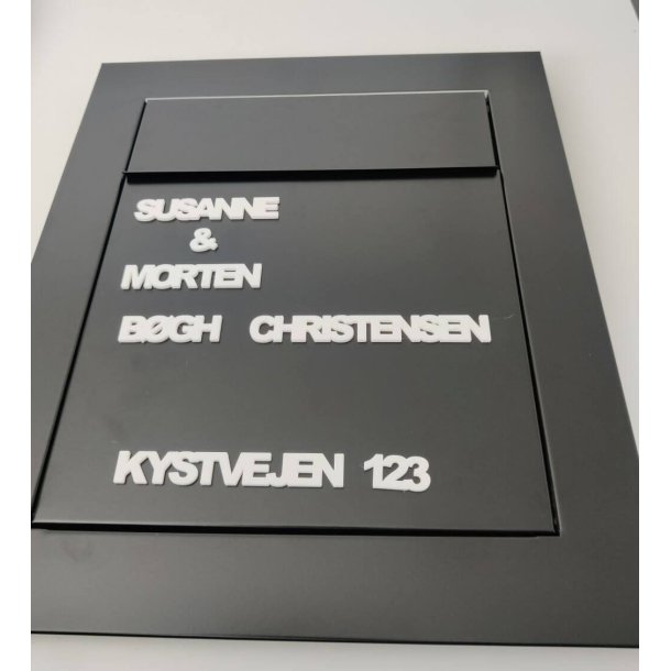 Navn med sammenhngende bogstaver til Postkasse eller Dr