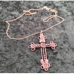 IngemannsKors - Guldbronze Kors - Replika af gammelt kobber kors -H�ndlavet.  Incl. forgyldt k�de.