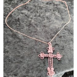 IngemannsKors - Guldbronze Kors - Replika af gammelt kobber kors -H�ndlavet.  Incl. forgyldt k�de.