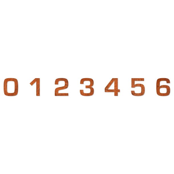 Corten Stl Husnummer 24 cm - 0 1 2 3 4 5 6 7 8 9 A B C D