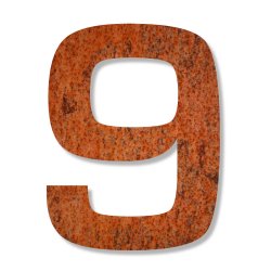Corten Stl Husnummer 24 cm - 0 1 2 3 4 5 6 7 8 9 A B C D