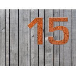 Corten Stl Husnummer 24 cm - 0 1 2 3 4 5 6 7 8 9 A B C D
