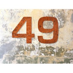 Corten Stl Husnummer 24 cm - 0 1 2 3 4 5 6 7 8 9 A B C D