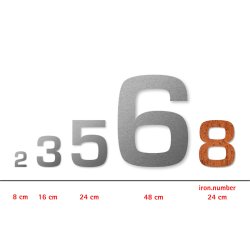 Corten Stl Husnummer 24 cm - 0 1 2 3 4 5 6 7 8 9 A B C D