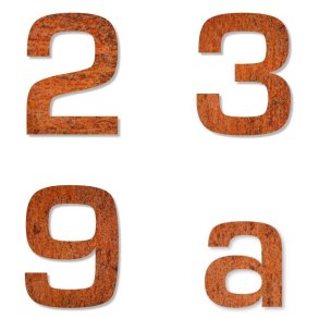 Corten Stl Husnummer 24 cm - 0 1 2 3 4 5 6 7 8 9 A B C D