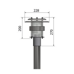 Standerlampe Jonas - Galvaniseret
