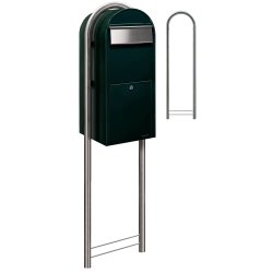 BobiJumbo stor SORT-GRN postkasse, ogs til sm pakker - RAL 6064