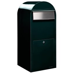 BobiJumbo stor SORT-GRN postkasse, ogs til sm pakker - RAL 6064