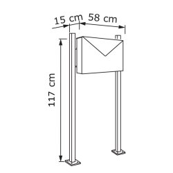 Rustfristl design postkasse  - KUVERT Incl. Rustfristl postkassestander
