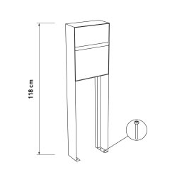 Leon Moderne Sort Postkasse med Stander