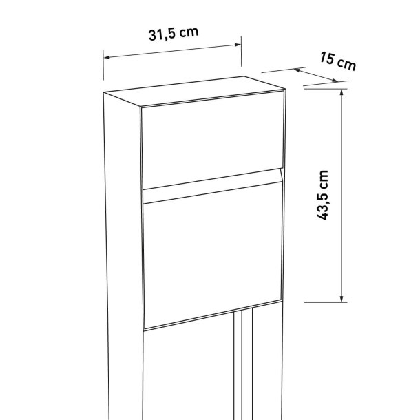 Leon Moderne Sort Postkasse med Stander
